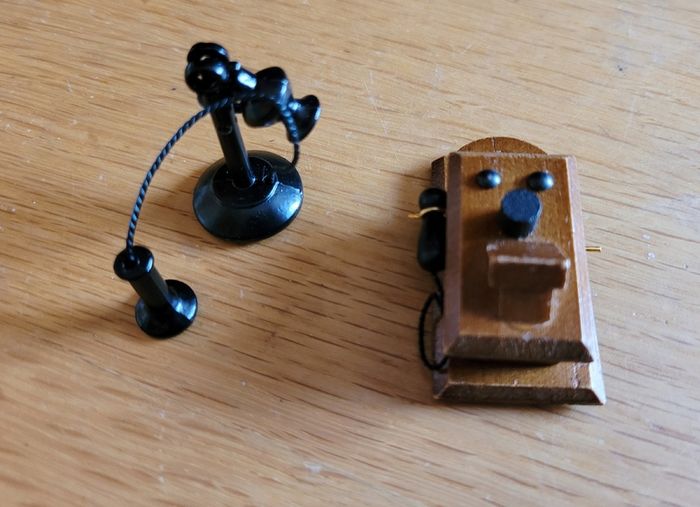 Accessories for Dolls house - miniature telephones