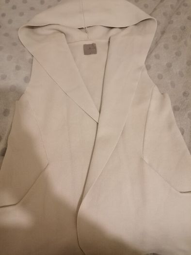 YAYA stone hooded waistcoat S