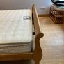 Solid Oak Super King Sleigh Bed With Mattress Image 2