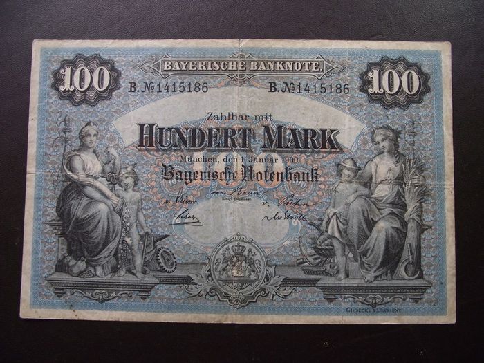 Germany. Bayerische Notenbank. 100 Mark (1.1.1900)