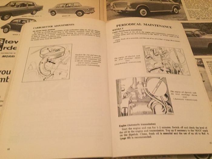 Morris 1100 Driver's Handbook. Late 1960s