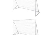 Football Goal Nets Steel 2 pcs 240x90x150 cm