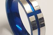 Band Ring with Cobalt Blue Inlay