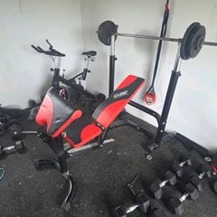Adjustable weight bench and squat stand