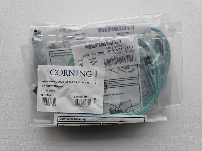 Corning LC Duplex OM3 50 125 Fiber Optic Patch Cables 2m
