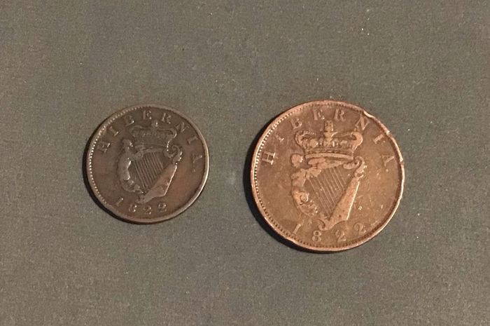 Ireland Geo III 1822 Penny and Halfpenny