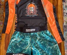 Tatami grappling shorts and rash guard age 9-11