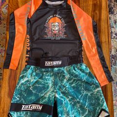 Tatami grappling shorts and rash guard