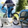 Steel Dog Bike Trailer Pet Cart Carrier for Bicycle Kit Water Resistant with Hitch Coupler Travel Black and Blue Image 5