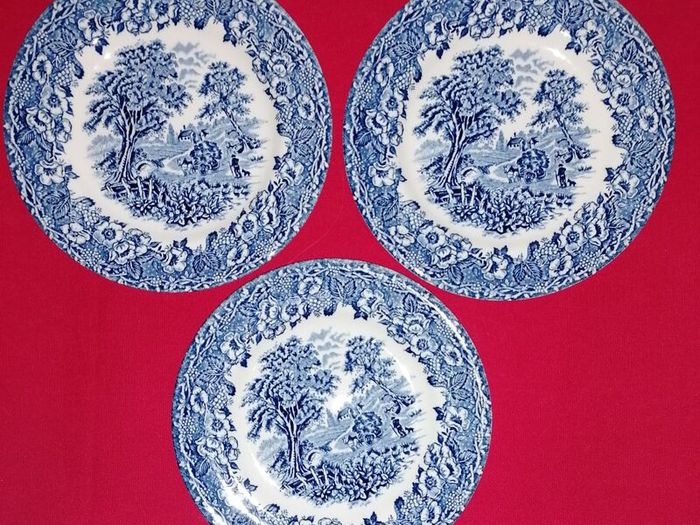 3 Vintage English Ironstone Tableware (Farm Scene)