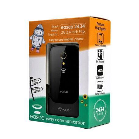 Easco 2434 2G Foldable Senior Mobile Phone - Black/White