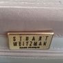 VINTAGE Stuart Weitzman beige leather with gold bar crossbody flap bag Image 4