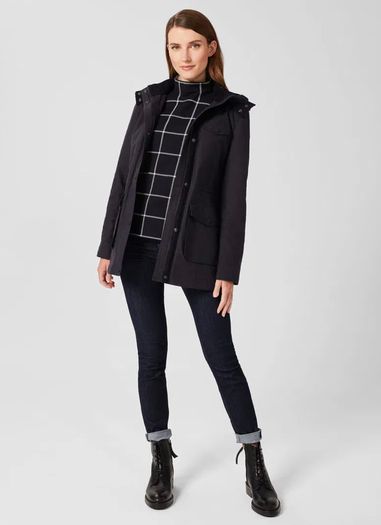 Hobbs Waxed Navy Coat