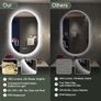 Bathroom Mirror with LED Lights 500x800mm Oval Wall Mirror Bluetooth Led Mirror Anti-Fog, 3000K-6500K, Dimmable Image 6
