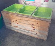 Ikea Trofast wooden frame and 3 boxes