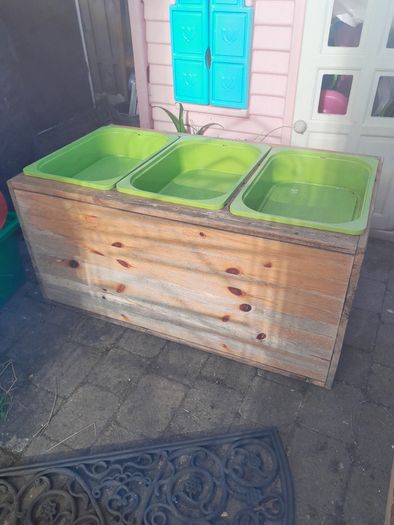 Ikea Trofast wooden frame and 3 boxes