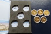Germany complete set 2010 Uncirculated Bremen 2 euro coins UNC 24 karat Gold plated