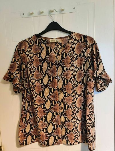 Statement Snakeskin Blouse Pluss Collection, Size 2XL