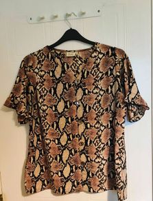 Statement Snakeskin Blouse Pluss Collection, Size 2XL