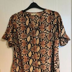 Statement Snakeskin Blouse Pluss Collection, Size 2XL