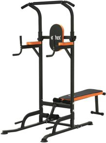 Roman Power Tower Chair With Bench, Home Weight Lifting Bar, Weight Station, Dip Station, Pull Up Bar, Pull Up Station