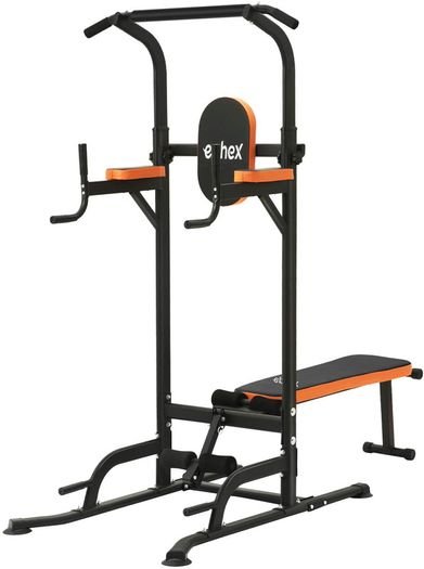Roman Power Tower Chair With Bench, Home Weight Lifting Bar, Weight Station, Dip Station, Pull Up Bar, Pull Up Station