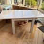 White High Gloss Extending Kitchen Table (80cm to 160cm) Image 3