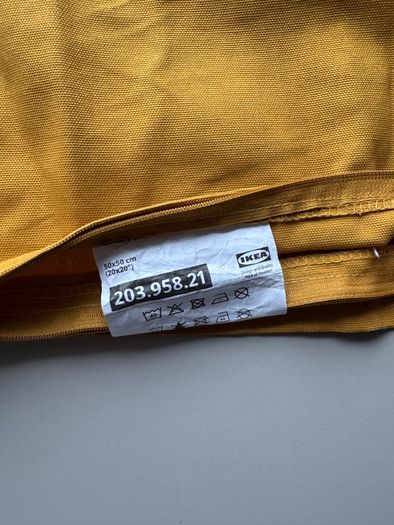 Lot of two IKEA GURLI Cushion cover, golden-yellow, 50x50 cm