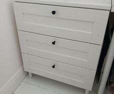 IKEA chest of 3 deep drawers  60cm W x 57cm D x  73cm H inc legs