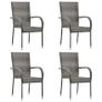 5 Piece Garden Dining Set Grey Image 4