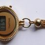 Vintage 70s LCD Digital Quartz Tassel Necklace Oval PENDANT Watch Image 8