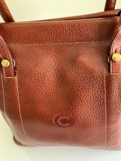 Vintage Chesneau Tan Leather Bucket Bag