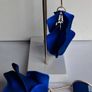 Royal Blue & Gold Strand Petal Tassel Earrings Image 3