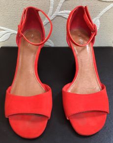 Size 5 Orange Suede Leather Wedges by Next