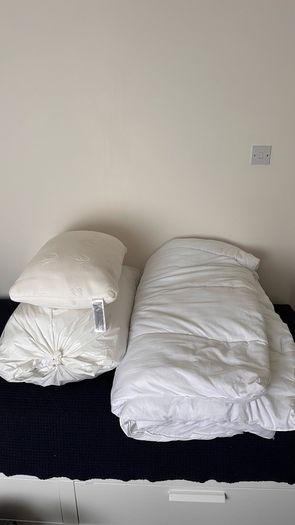 2 king size duvets and a pillow