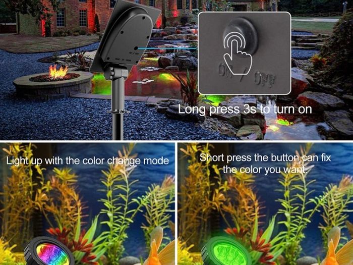 Solar Pond Lights, 5-in-1 Submersible Pond Light Outdoor Solar Landscape Spotlight Underwater Lights IP68 Waterproof Amphibious Lighting Light 2 Modes for Pond,Garden,Outdoor (FREE POSTAGE)