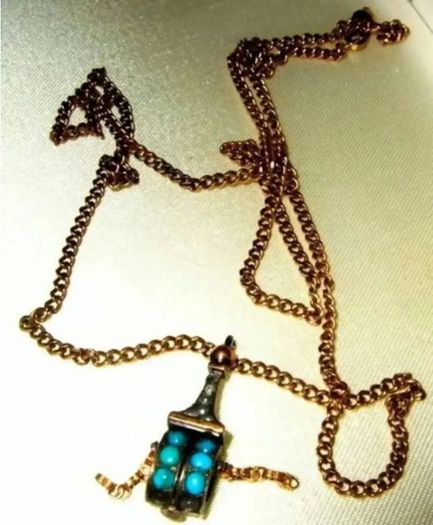 Vintage 9ct Tibetan Prayer Wheel Pendant & 22" Chain