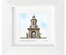 Trinity College, Dublin, mini framed print, by artist Helen Mathews