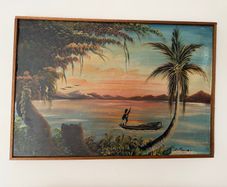 Framed Signed Oil Painting by E Mbuya