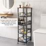 5-Tier Kitchen Storage Trolley, Pull-Out Fruit Basket Stand, Vegetable Storage Rack On Wheelsy, Kitchen tall trolley with Wheels, Chefs Trolle Image 6