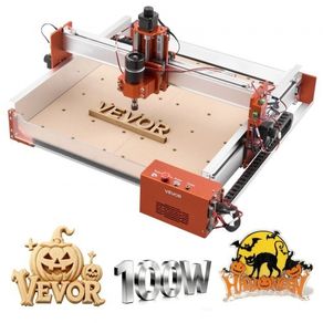 CNC Router Machine, 100W Spindle, 3-Axis Wood Engraving Milling Machine, with 400 x 400 x 95 mm Working Area, Linear Rail, Aluminum Alloy Structure, for Wood Acrylic Plastic Carving Cutting