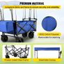 Collapsible Wagon Cart, Foldable Wagon Cart w/ Removable Canopy 600D Oxford Cloth, Collapsible Wagon Oversized Wheels Image 6