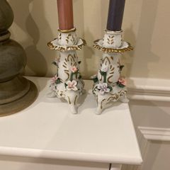 Vintage petite pair of  candle  stick holders
