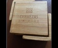 Cervezas Alhambra Timber Coaster Set