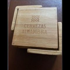 Cervezas Alhambra Timber Coaster Set