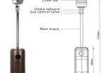 48000-BTU Stainless Steel Floorstanding Liquid Propane Patio Heater Outdoor Table Top Heater,Silver