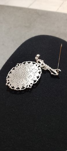 Silver St Padre Pio Blessed Brooch
