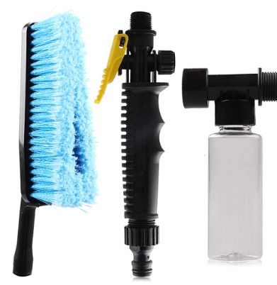 BRAND NEW Car Wash Brush Hose Adapter Vehicle Truck Cleaning Water Spray Nozzle Handle Brush Car Wash Sponges Tools Wheel Washing Brush
