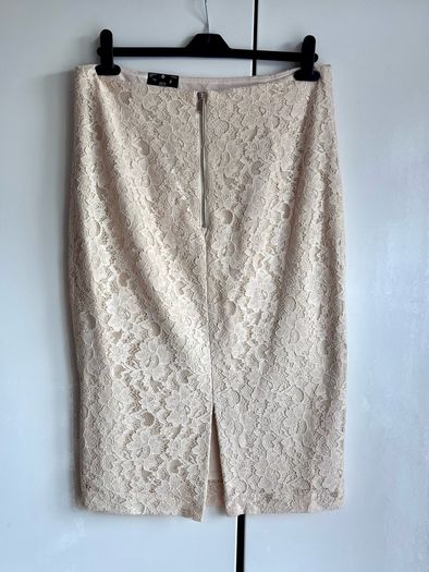 F&F Cream Lace Pencil Skirt UK 14 | Knee Length | New With Tags