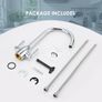Kitchen Sink Mixer Tap Monobloc Dual Lever Chrome 360 Swivel High Arc Image 7